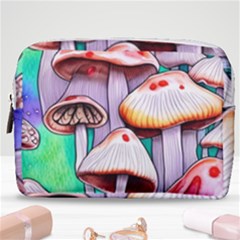 Tiny Mushrooms In A Forest Make Up Pouch (medium) by GardenOfOphir