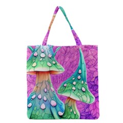 Garden Mushroom Foraging Grocery Tote Bag by GardenOfOphir