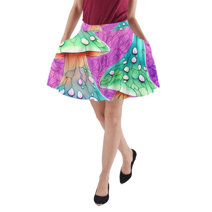 Garden Mushroom Foraging A-Line Pocket Skirt