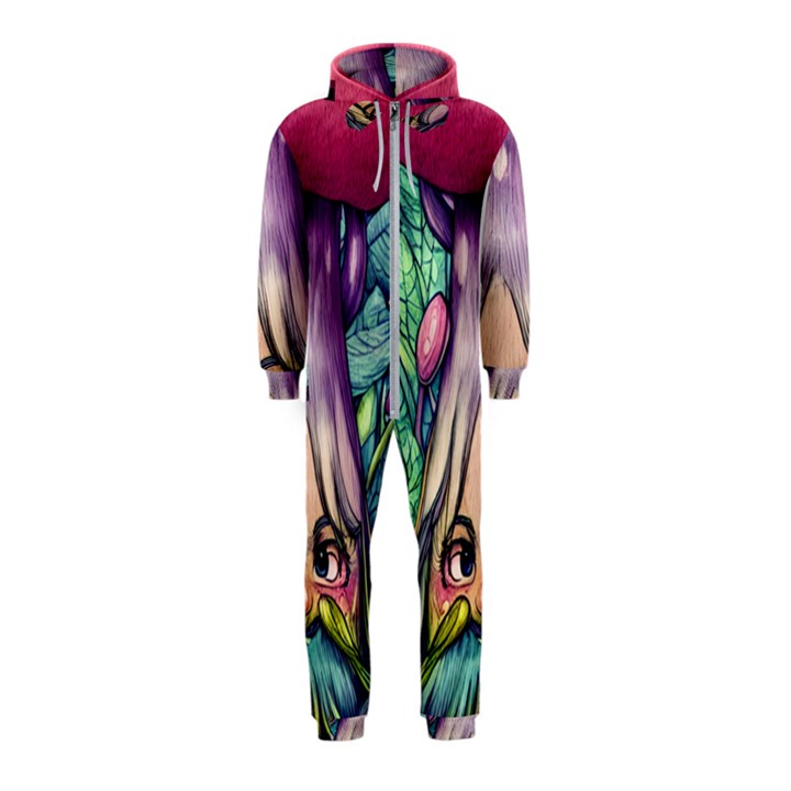 Mushroom Hunting In The Forest Hooded Jumpsuit (Kids)