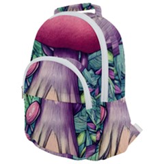 Mushroom Hunting In The Forest Rounded Multi Pocket Backpack by GardenOfOphir