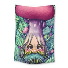 Mushroom Hunting In The Forest Small Tapestry by GardenOfOphir