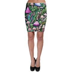 Mushrooms In The Woods Bodycon Skirt by GardenOfOphir