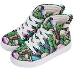 Mushrooms In The Woods Kids  Hi-top Skate Sneakers by GardenOfOphir