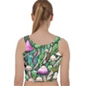 Mushrooms In The Woods Velvet Racer Back Crop Top View2