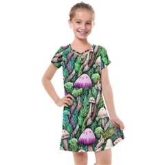 Mushrooms In The Woods Kids  Cross Web Dress by GardenOfOphir