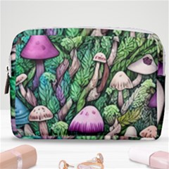 Mushrooms In The Woods Make Up Pouch (medium) by GardenOfOphir