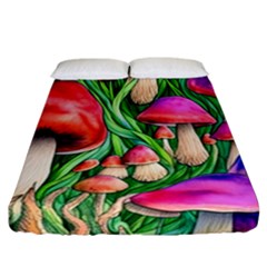 Mushroom Fitted Sheet (california King Size) by GardenOfOphir