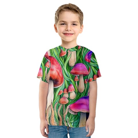 Mushroom Kids  Sport Mesh Tee by GardenOfOphir