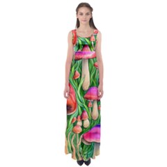 Mushroom Empire Waist Maxi Dress by GardenOfOphir