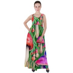 Mushroom Empire Waist Velour Maxi Dress by GardenOfOphir