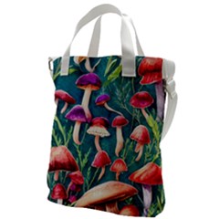 Forest Mushroom Canvas Messenger Bag by GardenOfOphir