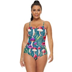 Forest Mushroom Retro Full Coverage Swimsuit by GardenOfOphir