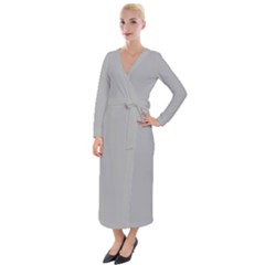 Chalice Silver Grey	 - 	velvet Maxi Wrap Dress by ColorfulDresses