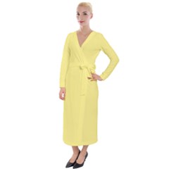 Daffodil Yellow	 - 	velvet Maxi Wrap Dress by ColorfulDresses