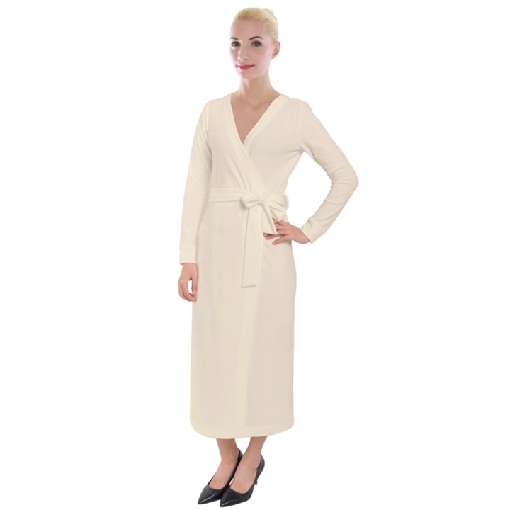 Champagne White	 - 	Velvet Maxi Wrap Dress