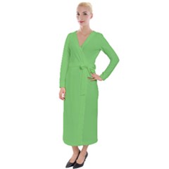 Mantis Green	 - 	velvet Maxi Wrap Dress by ColorfulDresses