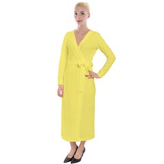 Maize Yellow	 - 	velvet Maxi Wrap Dress by ColorfulDresses