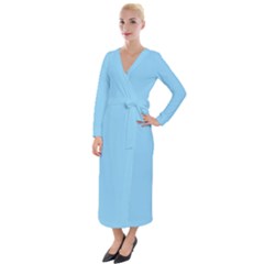 Baby Blue	 - 	Velvet Maxi Wrap Dress