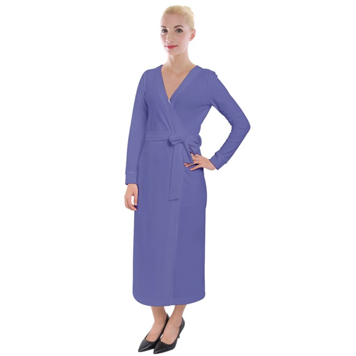 Blue Iris	 - 	Velvet Maxi Wrap Dress