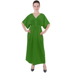 Medium Spring Green	 - 	v-neck Boho Style Maxi Dress by ColorfulDresses