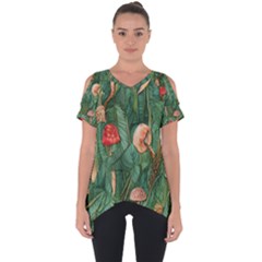 Fairycore Mushroom Cut Out Side Drop Tee by GardenOfOphir