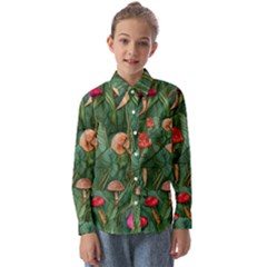 Fairycore Mushroom Kids  Long Sleeve Shirt by GardenOfOphir