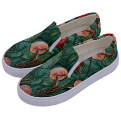 Fairycore Mushroom Kids  Canvas Slip Ons by GardenOfOphir