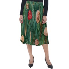 Fairycore Mushroom Classic Velour Midi Skirt  by GardenOfOphir