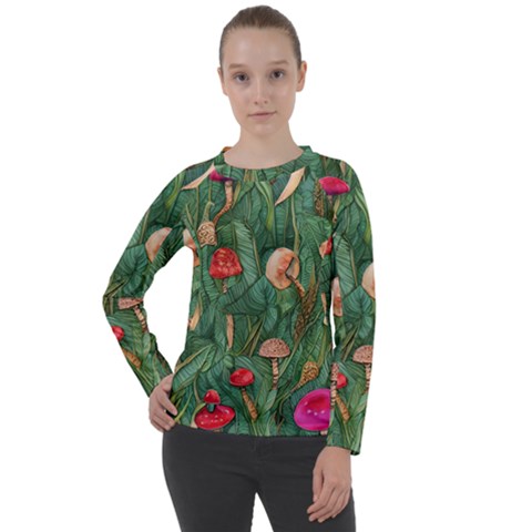 Fairycore Mushroom Women s Long Sleeve Raglan Tee by GardenOfOphir