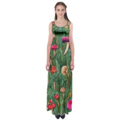 Fairycore Mushroom Empire Waist Maxi Dress by GardenOfOphir