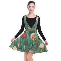 Fairycore Mushroom Plunge Pinafore Dress by GardenOfOphir