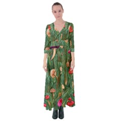 Fairycore Mushroom Button Up Maxi Dress by GardenOfOphir