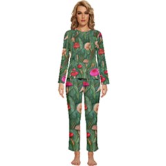 Fairycore Mushroom Womens  Long Sleeve Lightweight Pajamas Set by GardenOfOphir