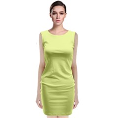 Key Lime Yellow	 - 	classic Sleeveless Midi Dress by ColorfulDresses