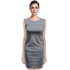 Monument Grey	 - 	classic Sleeveless Midi Dress by ColorfulDresses