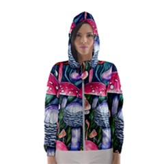 Foraging Mushroom Women s Hooded Windbreaker by GardenOfOphir