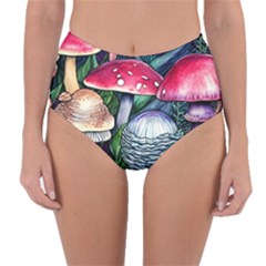 Foraging Mushroom Reversible High-waist Bikini Bottoms by GardenOfOphir