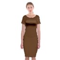 Caramel Brown	 - 	Classic Short Sleeve Midi Dress View1