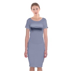 Cool Grey	 - 	classic Short Sleeve Midi Dress by ColorfulDresses