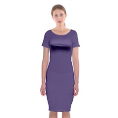 Cyber Grape Purple	 - 	classic Short Sleeve Midi Dress by ColorfulDresses