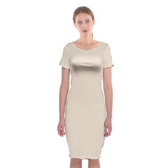 Butter Cream	 - 	classic Short Sleeve Midi Dress by ColorfulDresses