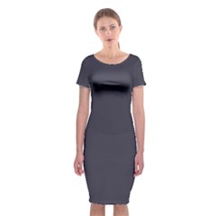 Lead Grey	 - 	classic Short Sleeve Midi Dress by ColorfulDresses