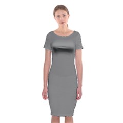 Old Silver Grey	 - 	classic Short Sleeve Midi Dress by ColorfulDresses