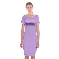 Lovely Lilac Purple	 - 	classic Short Sleeve Midi Dress by ColorfulDresses