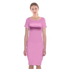 Soft Pink	 - 	classic Short Sleeve Midi Dress by ColorfulDresses