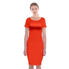 Scarlet Red	 - 	classic Short Sleeve Midi Dress by ColorfulDresses