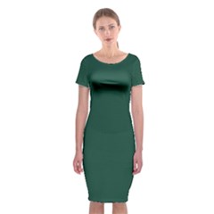 Brunswick Green	 - 	classic Short Sleeve Midi Dress by ColorfulDresses