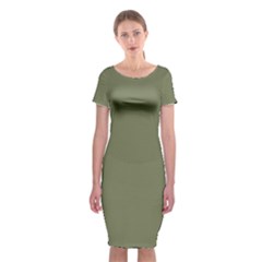 Calliste Green	 - 	classic Short Sleeve Midi Dress by ColorfulDresses