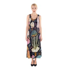 Natural Mushroom Sleeveless Maxi Dress by GardenOfOphir